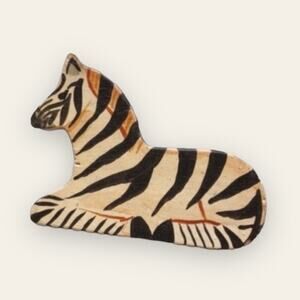 Vintage Handmade Zebra Brooch Pin
